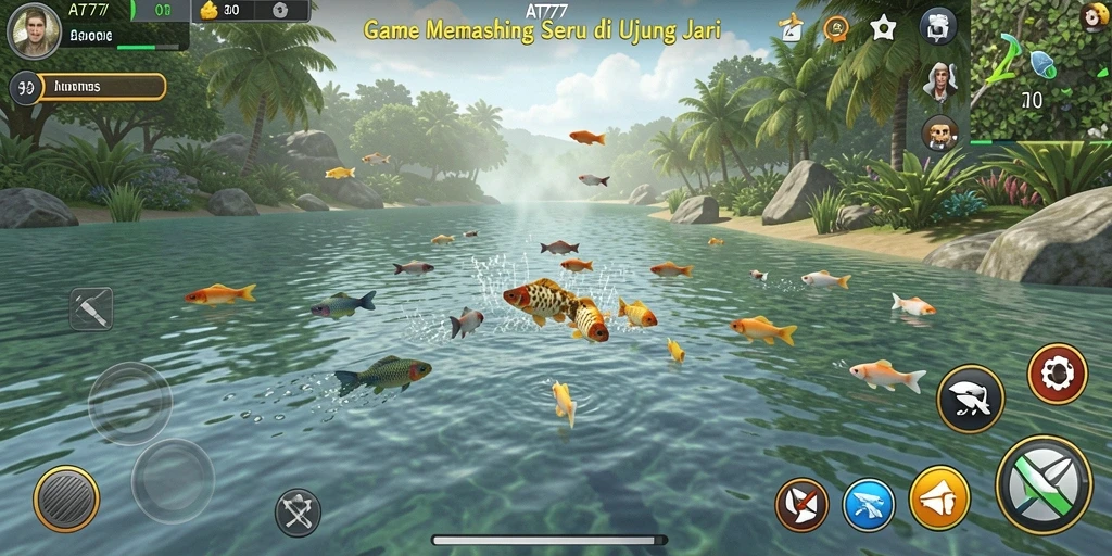 Screenshot menunjukkan pengalaman bermain memancing yang mendebarkan di AT777.