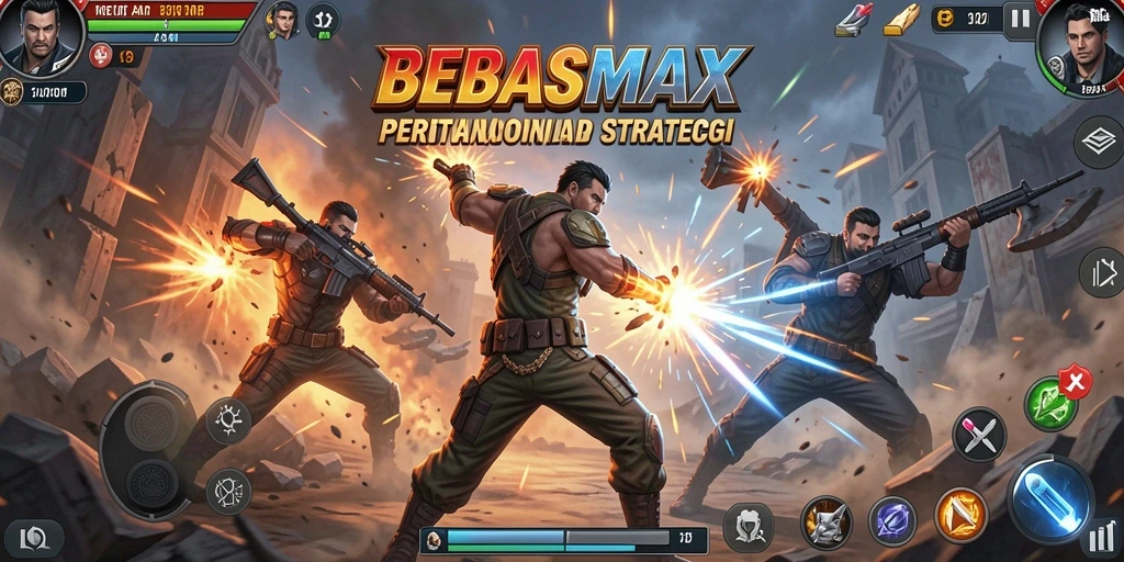 Screenshot gameplay BEBASMAX yang menunjukkan aksi pertarungan yang seru.