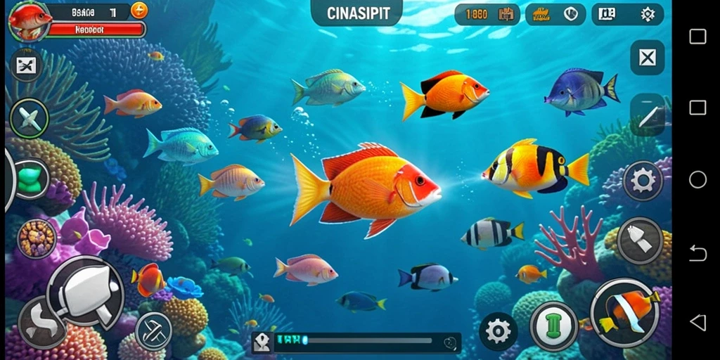 Screenshot utama CINASIPIT menampilkan gameplay Tembak Ikan yang seru.