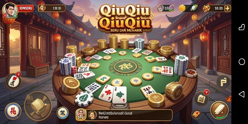Tampilan gameplay seru dari IDNSERU dalam permainan QiuQiu.