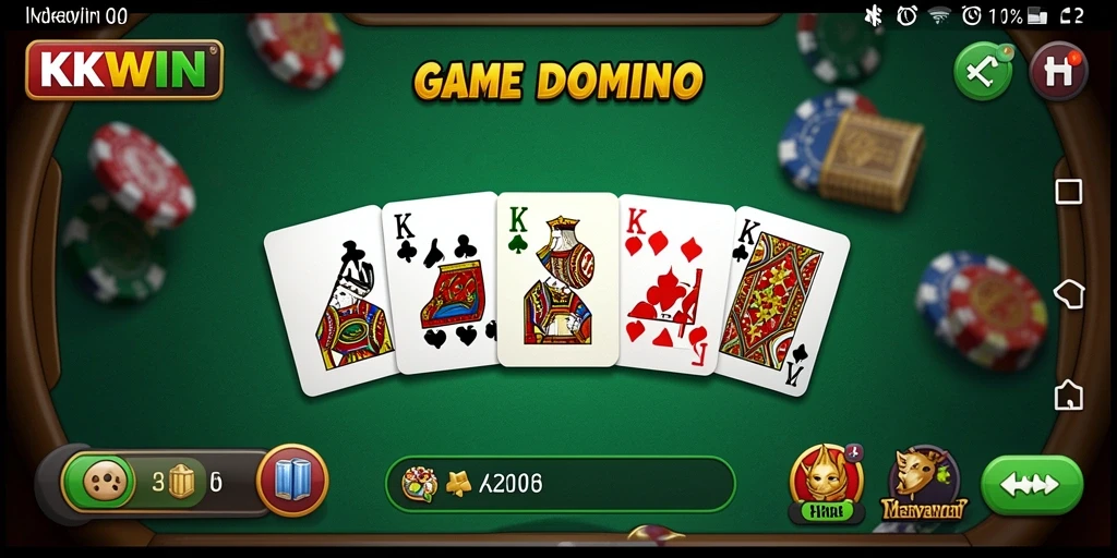 Screenshot KKWIN menampilkan aksi seru dalam permainan Domino.