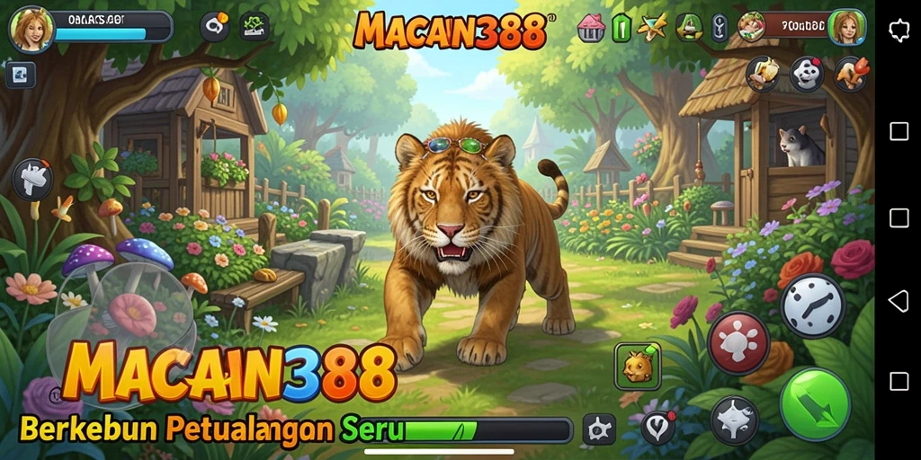 Tampilan gameplay menarik dari MACAN388 dengan suasana berkebun yang menawan.