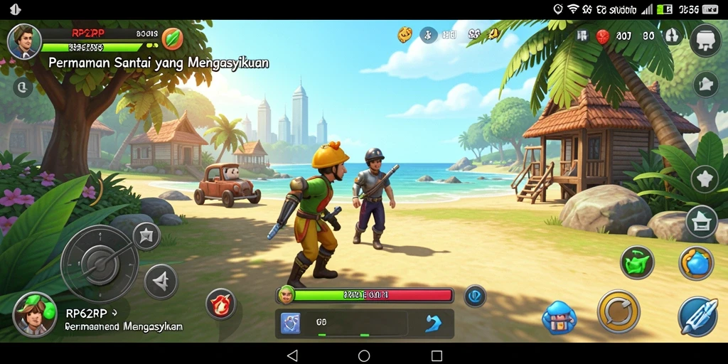 Tampilan gameplay RP62RP yang penuh warna dan menghibur.