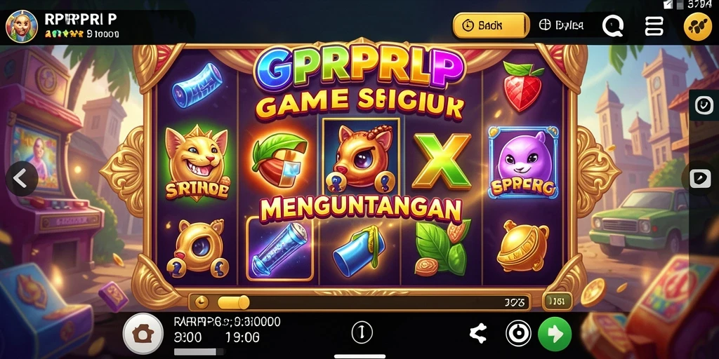 Screenshot gameplay menampilkan putaran Slot yang mendebarkan.
