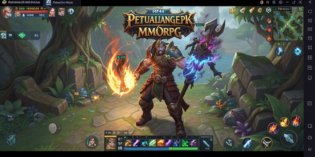 Screenshot gameplay RR44 yang menunjukkan aksi pertempuran seru di dunia MMORPG.