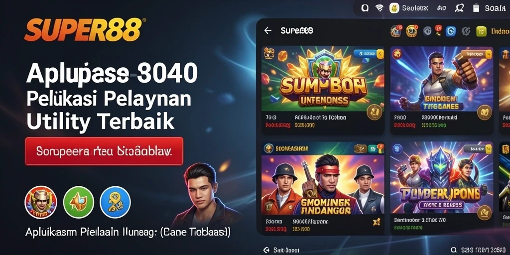 Tampilan aplikasi SUPER88 dengan fitur-fitur Utility yang mudah digunakan.