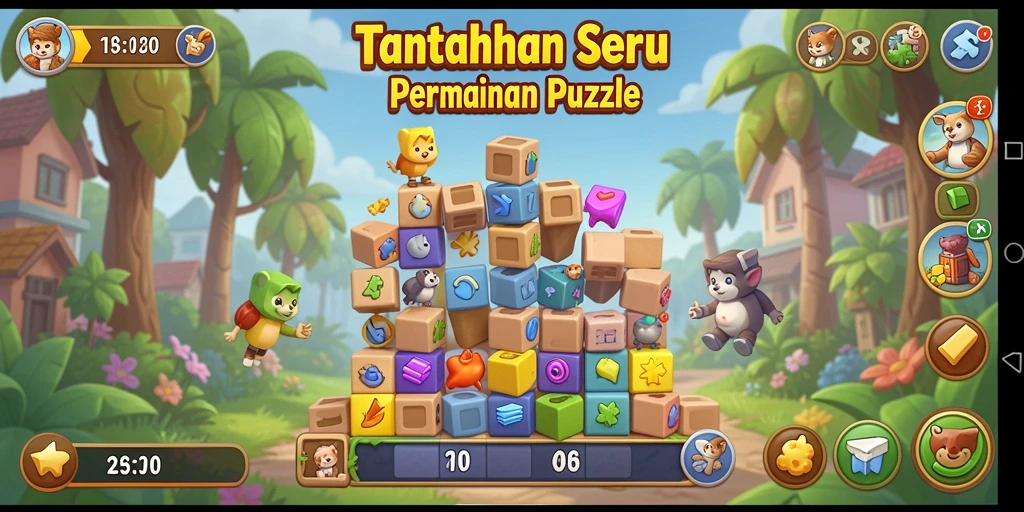 Screenshot T6 menampilkan gameplay puzzle yang seru dan menantang.